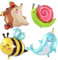 ED-Lumos 4Pcs Helium Luftballon Riesiger Bunter Tiere Biene Igel Schnecke Wal für Kinder Geburtstag Party Sommer Strand Dekoration Geschenk