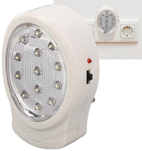 Fyearfly Led Notleuchte, 13 Leds Kaltweiße Wandsteckdose Notleuchte 2 Gänge Energiesparende Wiederaufladbare Stromausfallleuchte AC110-240 V, Für Flure, Flure (Eu-Stecker)