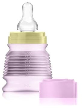 BIBEON Collector, Nouveau! Biberon Végétal Format Voyage, sans OGM, sans Résidus, Certifié LNE. Compressible Anti-coliques, Extensible 330 ML, Prêt-à-l'emploi 24/7, Ultra-léger (37 g), 6 Mois+. Rose