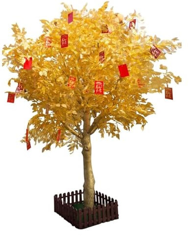 JCAKES Pflanzen Künstlicher Banyanbaum, großer gefälschter Baum, Segen, Goldener Geldbaum, Simulationsbaum for den Innen- und Außenbereich, künstliche Pflanzendekoration Dekoration (Size : 80cm)