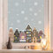 Sichtschutzfolie Weihnachten Winter Fenster Küche Winterstadt Giebelhäuser wiederverwendbare Fensterfolie Weihnachtsdeko, 55 cm hoch, 50 cm breit