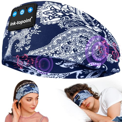 ink-topoint Sleep Headphones Headband Headphones for Sleeping & Sport,16 Hrs Playback Music Headphone with Ultra-Thin Speakers Microphones,Cool Tech Gadgets for Men Women