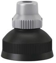 Fizzii Drehtrinkverschluss (Ersatz-Verschluss mit Dichtring, passend Trinkflaschen 330ml, 500ml und 600ml, auslaufsicher) (schwarz/silber)