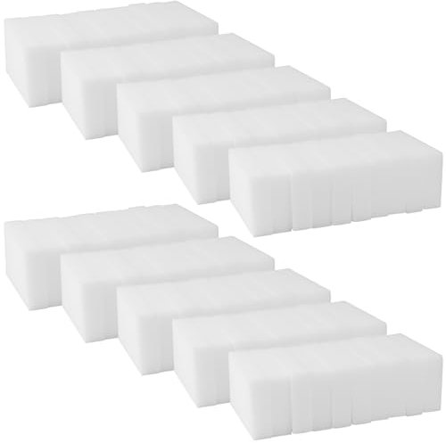 HEIYUET 100 Stück Schmutzradierer Schwamm, Radierschwamm Zauberschwamm Reinigungsschwamm, Magic Sponge Eraser Melamin Schwamm Wunderschwamm Weiß Putzschwamm für Haushalt, Küche, Wand