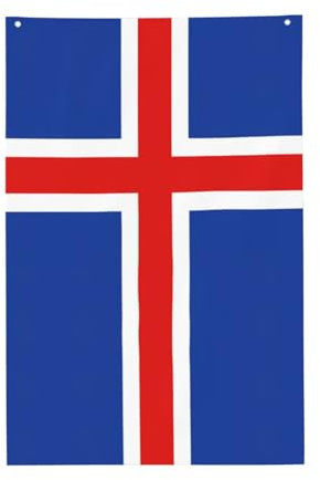 Wurton Flagge von Island, 60 x 91 cm, Gartenflagge, Heimdekoration für alle Jahreszeiten, patriotische Dekoration, saisonale Flagge für den Außenbereich
