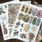 Arpaper Washi Scrapbook Stickers Zubehör Set 40 Blatt，Vintage Blumen Plants Butterfly Aesthetic Scrapbooking Aufkleber for Bullet Journal Zubehör，Photo Albums， Notebook,DIY Arts