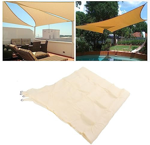 Voile d'ombrage en polyester imperméable anti-UV avec anneau en D en acier inoxydable pour jardin, piscine, 3 x
