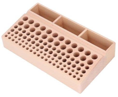 Leather Tool Holder, 98 Holes Storage Rack, Beech Wood, No Deformation, High Strength for Storing Punches and Chisels