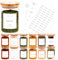 12pcs Bamboo Glass Spice Jars Set - 250ml Airtight Glass Jars With Bamboo Lids - Spice Jars With Lids And Labels Waterproof Labels For Herbs, Spices & Seasoning (250ml/12Pcs)