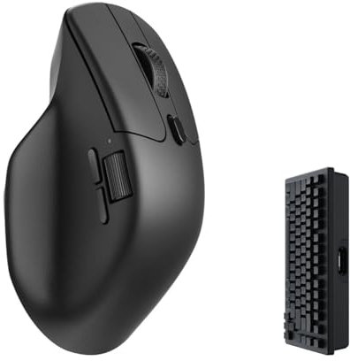 Keychron M6 4000 Hz Kabellose optische Maus Bluetooth 5.1/2.4 GHz/USB, Leichtgewicht 78g, programmierbar, PixArt 3395 Sensor mit bis zu 26K DPI/ 650 IPS für Windows Mac Linux - Schwarz