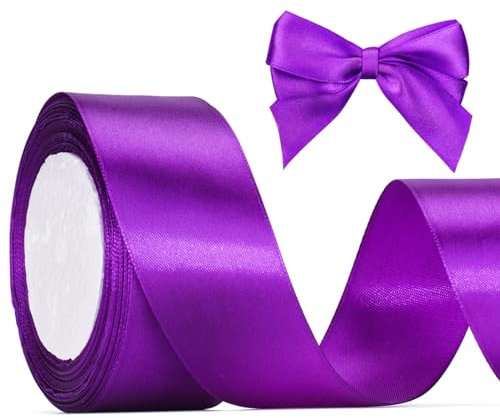 JijAcraft Satinband Lila 40mm Schleifenband Dekoration für Hochzeit, Weihnachten, Taufe - 22m Dekoband, Geschenkband für Geschenkverpackung