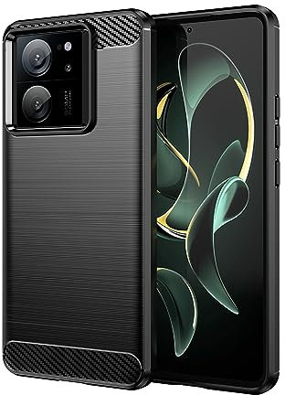 owlhold Hülle für Xiaomi 13T / Xiaomi 13T Pro 5G Karbonfaser Design Handyhülle Dünne Weiche TPU Silikon Material Schutzhülle stoßfeste Case Kratzfeste Cover für Xiaomi 13T / Xiaomi 13T Pro 5G Schwarz