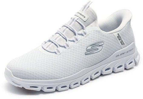 Skechers Men's Glide-Step NOXUS Trainers, White Mesh/Pu, 12 UK