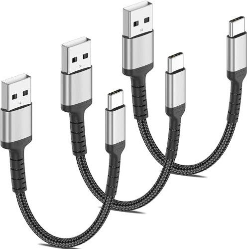 ADILIFT USB A auf USB C Kabel Kurz, 3Stück Geflochten USB C Ladekabel Kurz, USB Kabel Kurz 30cm 3A Schnellladekabel für Samsung Galaxy S20 S21 S22 S23 A50 A51, Huawei, Xiaomi, Google Pixel, Schwarz