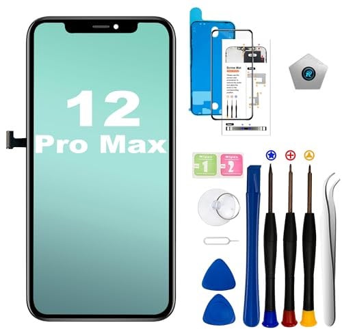 EFAITHLIFE for iPhone 12 Pro Max LCD Screen Replacement 6.7 inch(Model A2411, A2342, A2410, A2412) Display digitizer Assembly Touch Screen,with Frame Assembly Repair Tool