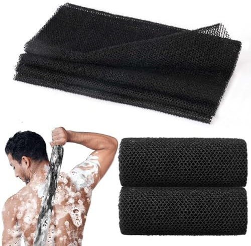 Aomig Afrikanischer Netz Schwamm 2Pcs Badeschwamm Duschschwamm Körper Wäscher Bath Shower Luffa Schwamm Rückenschrubber Körperpeeling Netz Peeling Schwamm Body Scrubber Damen Herren Kinder 30*80cm (A)