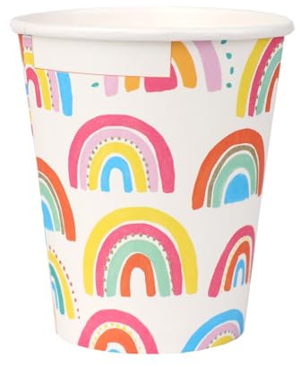Talking Tables 8 x Rainbow Paper Party Cups Partyware for Kids, Boys, Girls, 1st Birthday, Baby Shower, Recyclable & Disposable Tableware, Volume: 250ml (9oz)