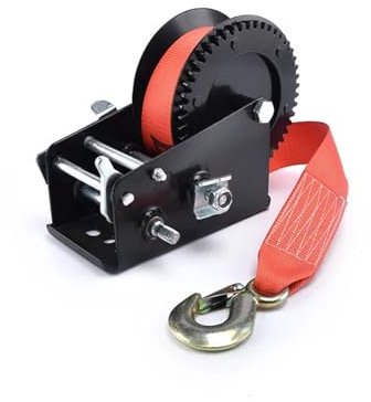 ZKLGS Seilwinde Handseilwinde Manuelle Windenhebewinde, Bodenschale aus schwarz lackiertem Kunststoff, 2500 Pfund (LBS) mit Band-Yachtwinde Handseilzug effizient