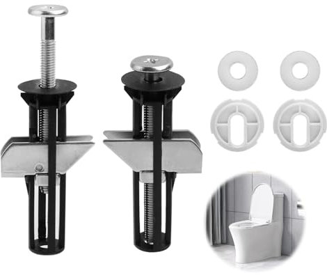 Lot de 2 vis universelles pour abattant de WC - Vis universelles longues - Écrou en acier inoxydable - Accessoires d'entretien