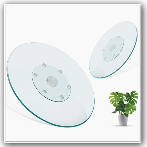 OPOLDBDMAC 60/70/80cm Plateau Tournante en Verre Trempé Rond pour Table À Manger, Lazy Susan 360° Rotation Plateau De Service, Assiette De Service Rotative Grande Plateau Rotatif(24inch(60cm))