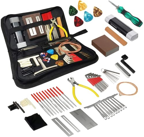 ​PRITOK Guitar Maintenance Tool Kit: 73Pcs String Instrument Repair Kit with Carry Bag, Professional Musician Guitar Care Cleaning Kit, Accessories Gifts für String Instrument Care