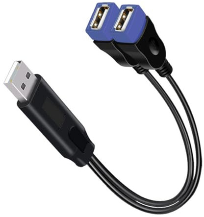 Cable divisor USB de 2 puertos, adaptador doble USB hembra a macho para carga y sincronización de datos para laptop, teléfono, concentradores y divisor en Y