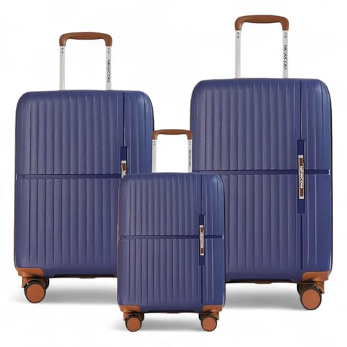 Infinity 3 Piece Luggage Sets Hard Shell Lightweight Polypropylene Travel Cabin Case Holiday Suitcase Bags (3 Pcs Set Including Cabin,M,L)