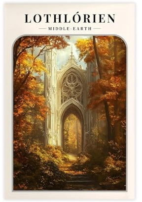 Poster Herr der Ringe Lothlorien, Leinwandposter, Wandkunst, Dekordruck, Bild Gemälde für Wohnzimmer, Schlafzimmer, Dekoration, 30 x 45 cm