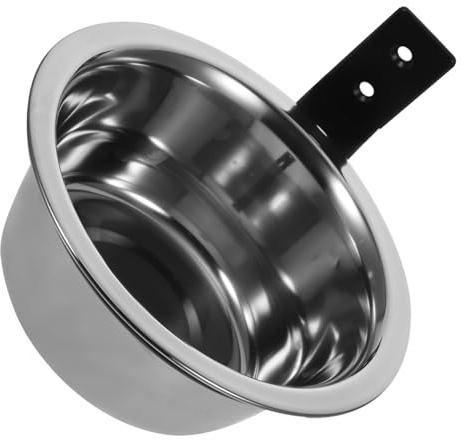 CVUTOVO Hanging Stainless Steel Dog Bowl and Food Dispenser for Wall Installation Suitable for Dogs and Puppies