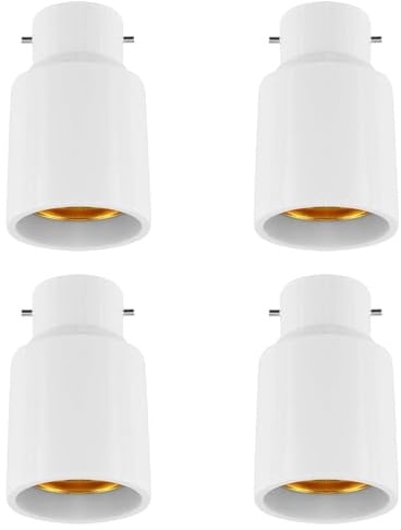 4PCS B22 to E27 Socket Adapter, Bayonet To Screw Bulb Converter Lightbulb Socket Adaptor Fixture Replacement for LED Bulbs,CFL Bulbs,Incandescent Bulbs