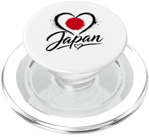 I Love Japan Herz Silhouette Flagge Reise Japanischer Urlaub PopSockets PopGrip für MagSafe