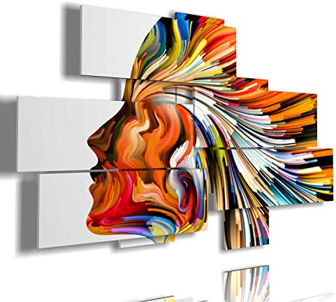 duudaart Quadro 3d Moderno Soggiorno Astratto Colorato per Ingresso Fonoassorbente Stampa Parete Design Salotto Grandi Dimensioni Xxxl184x113cm