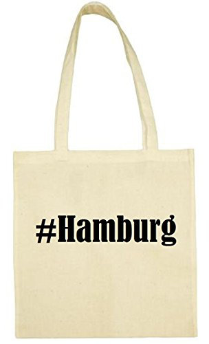 Reifen-Markt Tasche #Hamburg Größe 38x42 Farbe Natur Druck Schwarz