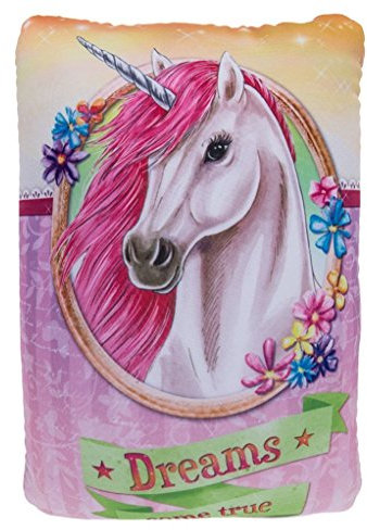 Objektkult Relax-Kissen Einhorn und Regenbogen, Maße (H x B x T): 35 x 25 x 13 cm, Material Hülle: 100% Polyester, Material Füllung: 100% Styropor-Kügelchen, Modell:Einhornkopf Mähne pink