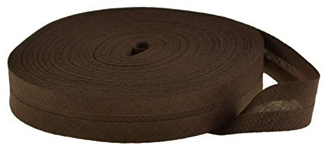 25m Baumwoll-Schrägband uni 20mm breit gefalzt Einfassband 50 Farben wählbar, Farbe:braun