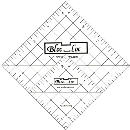 Bloc Loc - Halbquadratisches Acryl-Dreieck-Lineal-Set #6, 6,3 cm und 11,4 cm