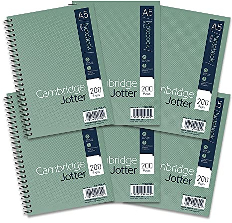 Cambridge Jotter, A5 Notebook, Wirebound, Lined, 200 Page, Pack of 6