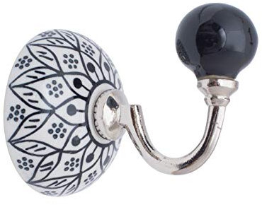 Knober Keramikhaken, Wandhaken, Garderobenhaken mit Keramikkugel 6cm Ø (ED10)