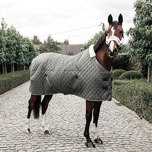 Kentucky - Stalldecke - 600D - 160 cm / 7'0 - Vegane Wolle - Grün/Grau
