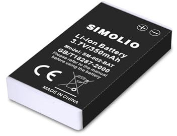 SIMOLIO Replacement Li-Battery in-Ear Wireless TV Headsets SM-823 Pro, SM-823D Pro, SM-824D1, SM-824D2, SM-828D1, SM-828D2, Rechargeable Battery TV Hearing Headset