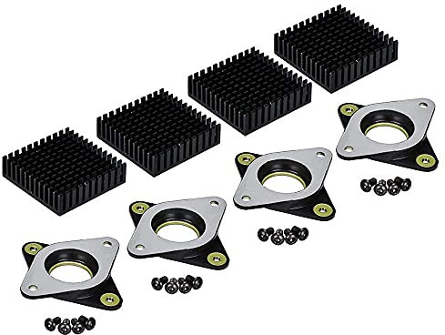 BZ 3D Nema 17 Stück Schrittmotor-Stoßdämpfer Gummivibrationsdämpfer+Kühlkörper+M3-Schraube für (4 Stück)