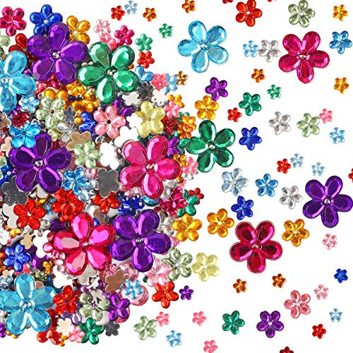 CHALA 1450stk Schmucksteine Set Blume Strasssteine Acryl Bunt Edelstein Kristall Glitzersteine zum Basteln und Dekorieren für Scrapbooking Fotorahmen DIY Schmuck Handwerke Weihnachtsdeko Basteln
