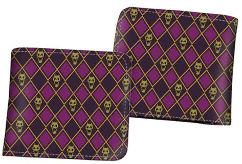 WANHONGYUE Herren Bifold Wallet JoJo's Bizarre Adventure Anime Bild gedruckt Brieftaschen für Frauen mit 6 Slots 1 ID-Fenster Schwarz /5