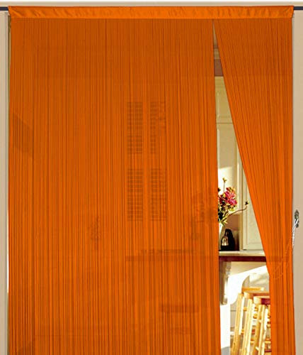Kaikoon Fadenvorhang Orange 150 cm x 500 cm (BxH) Raumteiler & Türvorhang