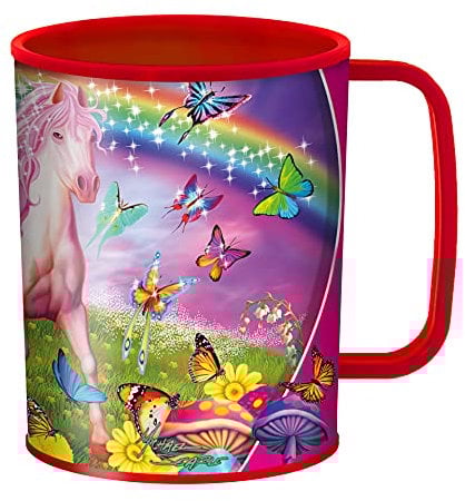 3D LiveLife Trinkbecher - Rosa Pony Blenden von DeluxeBase. 3D Linsenförmige Pferd Plastikbecher. 300ml Becher für Kinder mit Original Kunstwerk, lizenziert von bekannt Künstler, Michael Searle