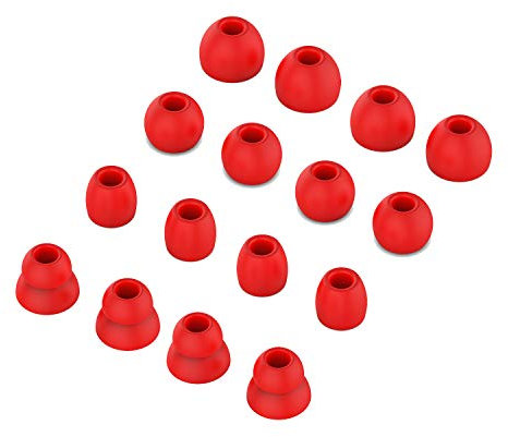 Tencloud Ear Tips Compatible with Powerbeats Pro/Beats Flex/BeatsX Earphones, Replacement in-Ear Earbuds Tip Cups Soft Silicone Cushions Covers 8 Pairs 4 Sizes for Powerbeats 3 2 1 (Red)