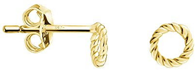 SOFIA MILANI - Damen Ohrringe 925 Silber - vergoldet/golden - Gedrehter Kreis Ohrstecker - 21109