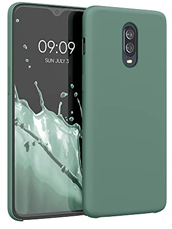 kwmobile Handyhülle für OnePlus 6T Hülle - Case Silikon - Kabelloses Laden - Schutzhülle Cover in Tannengrün