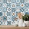HPNIUB 30 Stück Bunt Fliesenaufkleber,Mosaik Küche Wandaufkleber,DIY Marokkanischer Fliesenfolie für Badezimmer,Treppenaufkleber Wandfliese Aufkleber,Wasserdicht Selbstklebende Fliesensticker,15×15CM