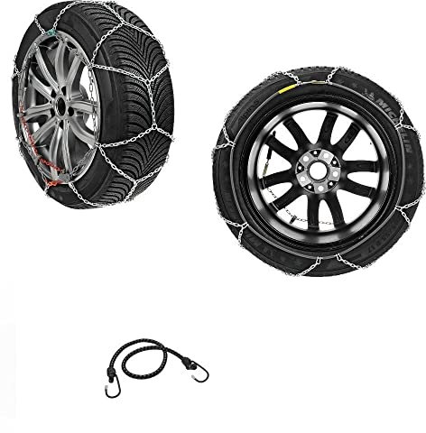 SCHNEEKETTE FÜR Autos MIT Gummi 225/45 17 CERCHIO 17 Paar 7MM GEWEBEKETTEN ZUGELASSEN FÜR Road CAR RÄDER EIS ROSTFESTES STAHLKABEL